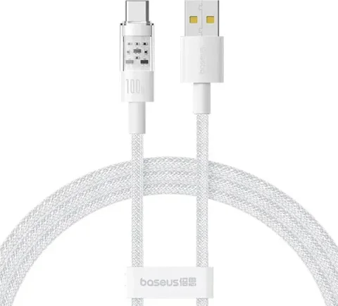 Зарядный кабель Baseus Gem Fast-Charging Data Cable USB to USB-C / P10373002211-00 (1м, белый)