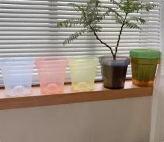 Вазон BOTANICA Glass с поддоном (12x12см, серый) — фото 4