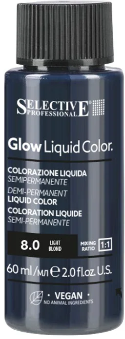 Тонирующий концентрат для волос Selective Professional Glow Liquid Colors 8.0 (60мл)