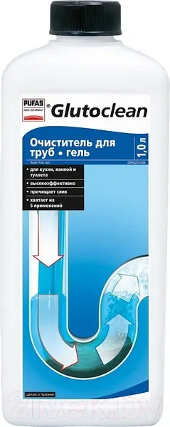 Средство для устранения засоров Pufas Glutoclean Для труб Гель (1л) — фото 5