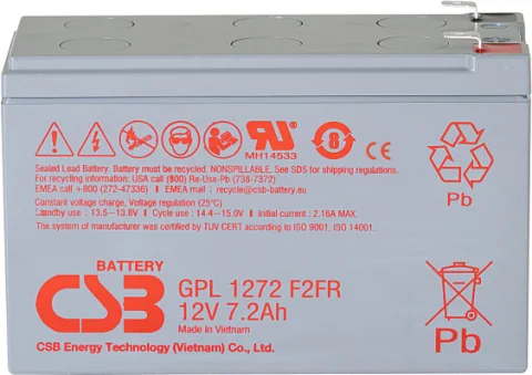 Аккумуляторная батарея CSB GPL 1272 F2 FR (12V/7.2Ah)