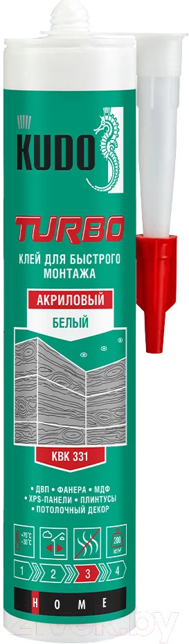Клей Kudo Home Turbo Для быстрого монтажа / KBK-331 (280мл, белый)