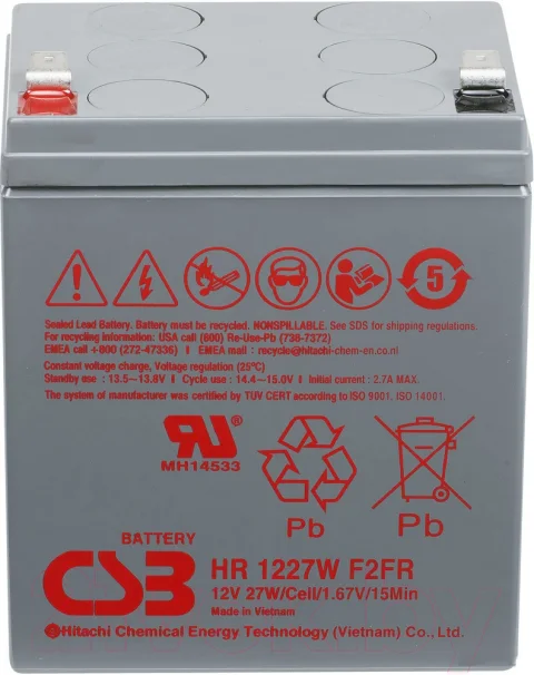 Аккумуляторная батарея CSB HR 1227W F2 12V/5Ah