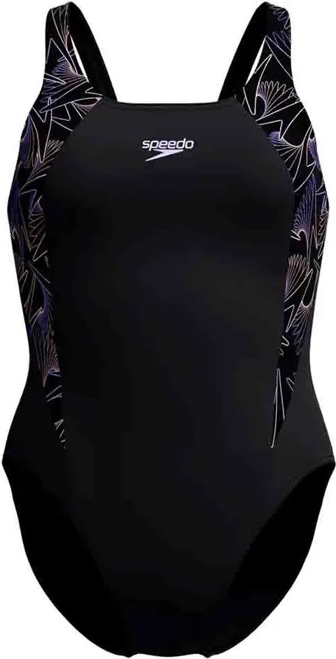 Купальник для плавания Speedo Hyperboom Splice Muscleback 8-1347018692 (р.34, черный/сиреневый)