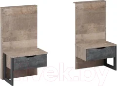 Прикроватная тумба Империал Стокгольм (2шт, дуб гранж песочный/железный камень) — фото 1