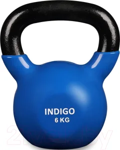 Гиря Indigo Sport IN132 (6кг, черный/синий) — фото 1
