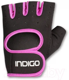 Перчатки для пауэрлифтинга Indigo Sport IN200 (S, черный/фиолетовый) — фото 1