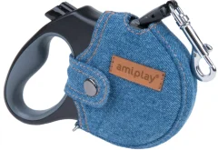 Поводок-рулетка Ami Play Infini в чехле (M, голубой) — фото 1