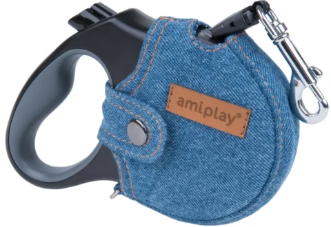 Поводок-рулетка Ami Play Infini в чехле (M, голубой)