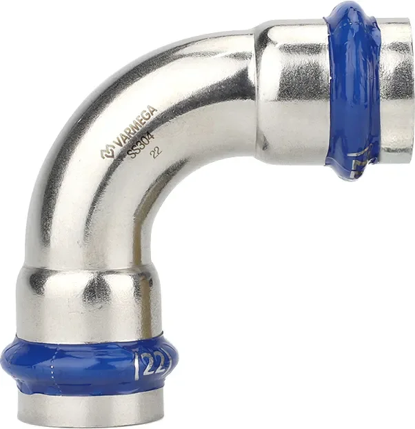 Угольник соединительный Varmega Inox Press 35/90° двухраструбный / VM710003535