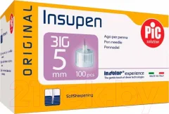 Набор игл для подкожных инъекций Pic Solution Insupen Original G31 0.25x5мм (100шт) — фото 1
