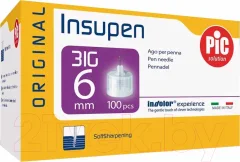 Набор игл для подкожных инъекций Pic Solution Insupen Original G31 0.25x6мм (100шт) — фото 1