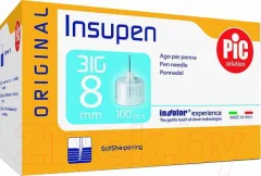 Набор игл для подкожных инъекций Pic Solution Insupen Original G31 0.25x8мм (100шт) — фото 1