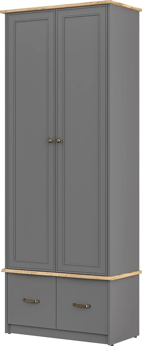 Шкаф MODULA Гранда INV07HP-4D-848/430/2178(22) (графит/дуб натюрель)