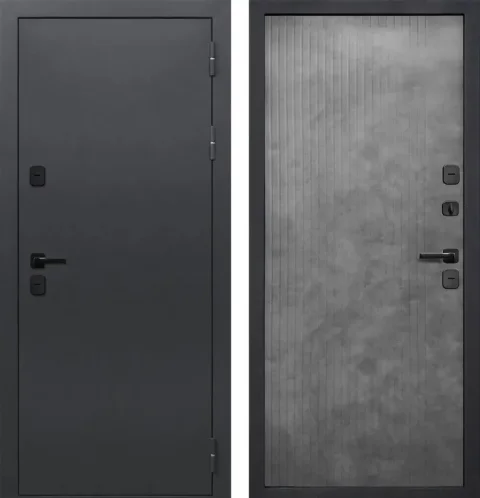 Входная дверь Гарда Isoterma букле графит/бетон лофт грей (96x205, правая)