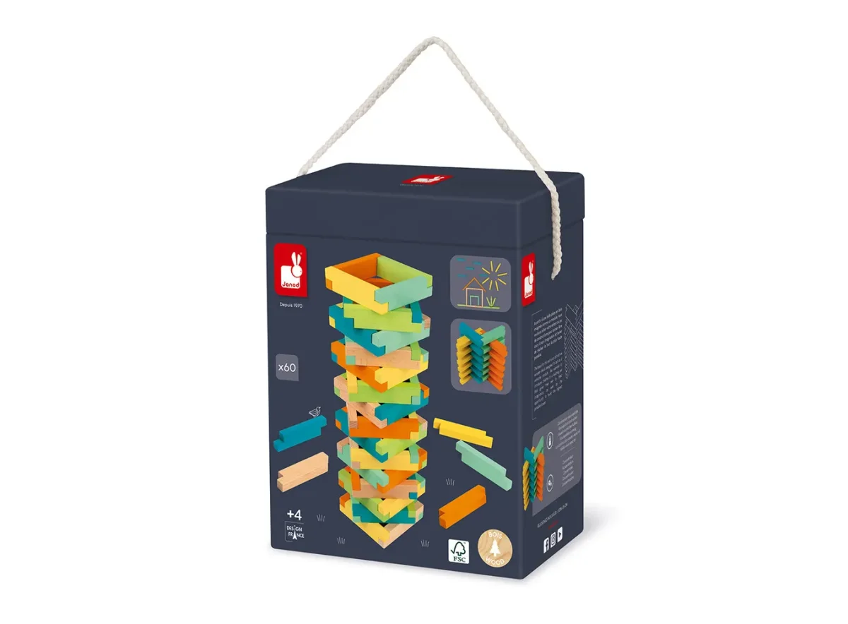 Развивающая игра Janod Разноцветные блоки / J08300 (60эл)