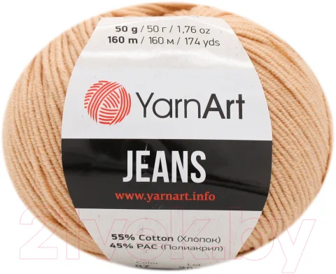 Пряжа для вязания Yarnart Jeans 07 (160м, бежевый)