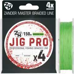 Леска плетеная ZanderMaster Jig Pro 4X Шартрез 0.2мм 12.07кг / 12675 (150м) — фото 1