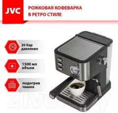 Кофеварка эспрессо JVC JK-CF33 (черный) — фото 4