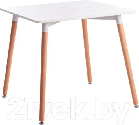 Обеденный стол Tetchair John 80x80x75 (белый/натуральный)