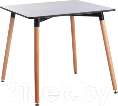 Обеденный стол Tetchair John 80x80x75 (черный/натуральный)