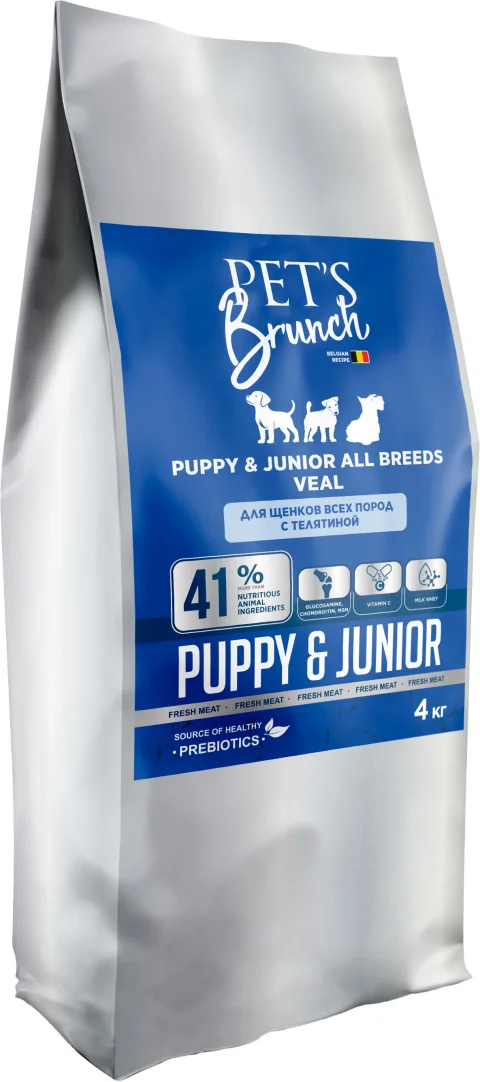 Сухой корм для собак Pet's Brunch Junior Veal с телятиной (4кг)