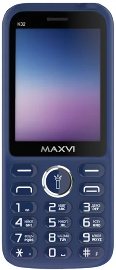 Мобильный телефон Maxvi K32 (синий+ЗУ) — фото 3