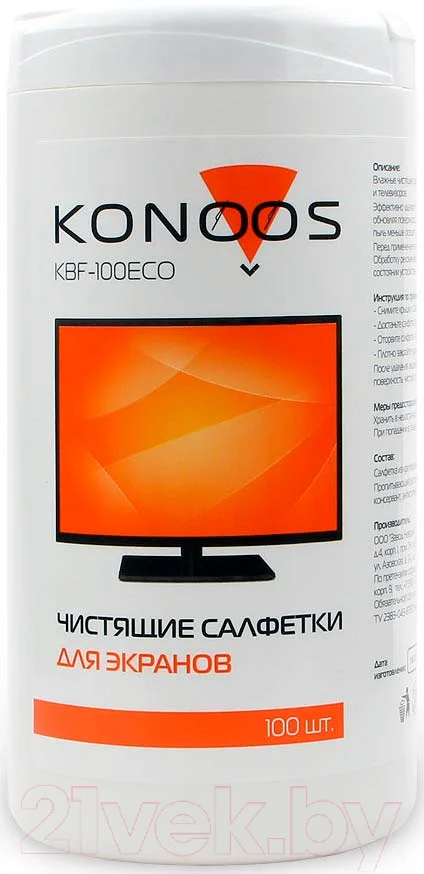 Салфетки для ухода за техникой Konoos KBF-100ECO