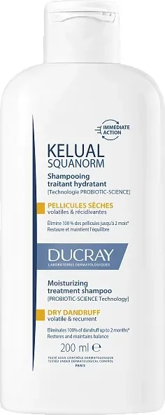 Шампунь для волос Ducray Kelual Squanorm против сухой перхоти (200мл)