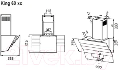 Вытяжка наклонная Evelux King 60 IG — фото 4