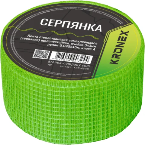Серпянка Kronex KRN-4546 / 3x3мм (45м, зеленый)