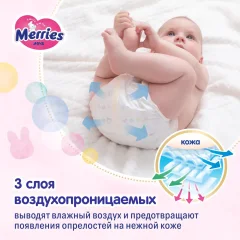 Подгузники-трусики детские Merries L 9-14кг (54шт) — фото 6