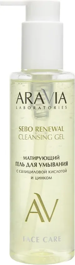 Гель для умывания Aravia Laboratories Sebo Renewal Gel с салициловой кислотой и цинком (200мл) — фото 1
