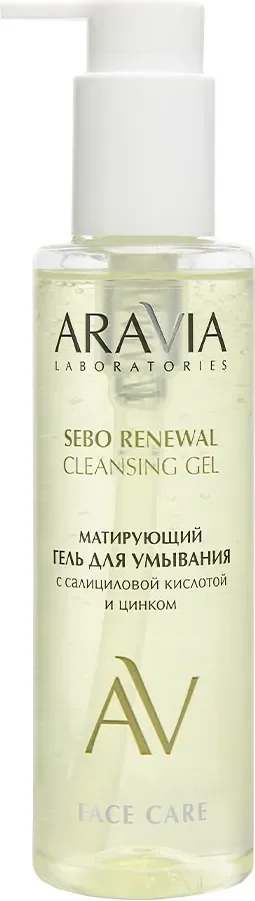Гель для умывания Aravia Laboratories Sebo Renewal Gel с салициловой кислотой и цинком (200мл)