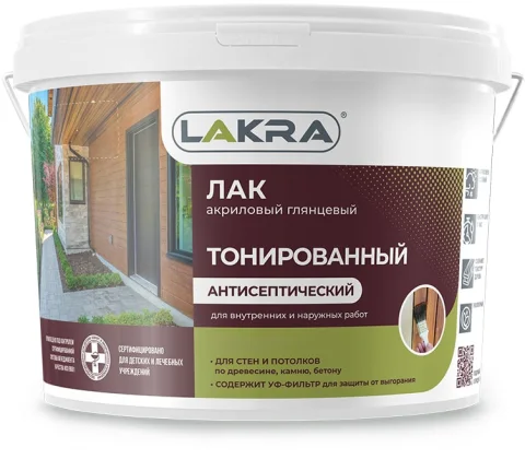 Лак Лакра ВД тонированный (2.5кг, дуб)