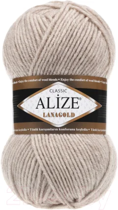 Пряжа для вязания Alize Lanagold 49% шерсть, 51% акрил / 152 (240м, бежевый меланж) — фото 1
