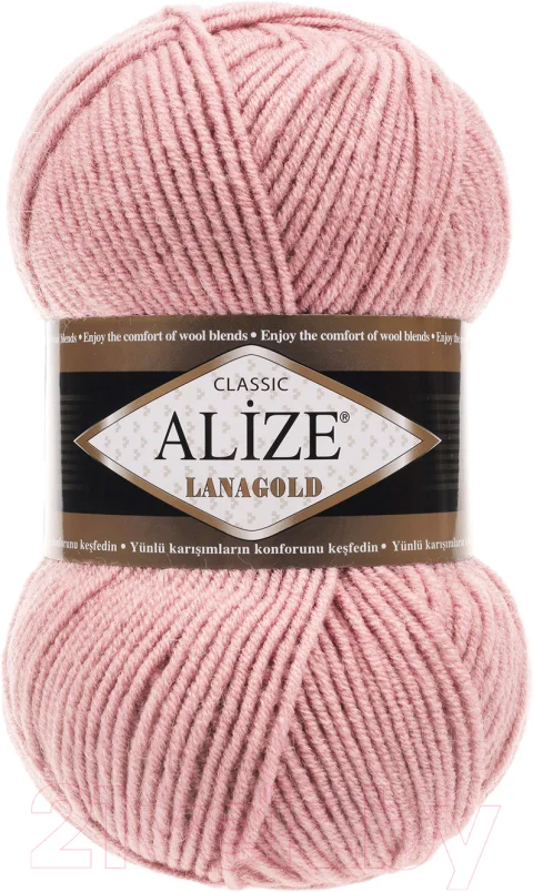 Пряжа для вязания Alize Lanagold 49% шерсть, 51% акрил / 161 (240м, пудровый)