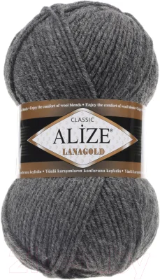 Пряжа для вязания Alize Lanagold 49% шерсть, 51% акрил / 182 (240м, средне-серый меланж) — фото 3