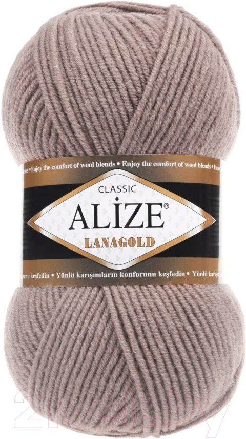 Пряжа для вязания Alize Lanagold 49% шерсть, 51% акрил / 584 (240м, норка)