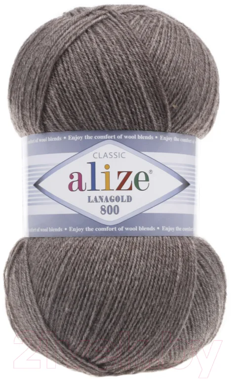 Пряжа для вязания Alize Lanagold 800 49% шерсть, 51% акрил / 240 (800м, коричневый меланж)