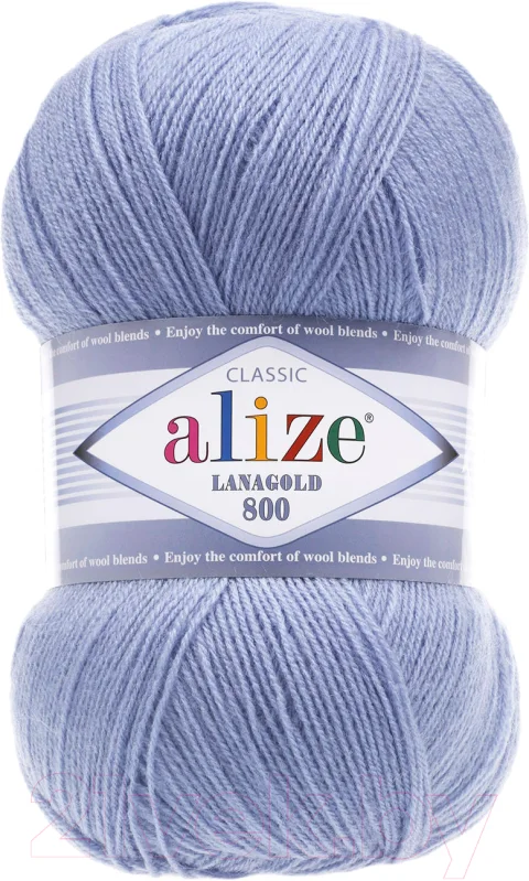 Пряжа для вязания Alize Lanagold 800 49% шерсть, 51% акрил / 40 (800м, голубой)