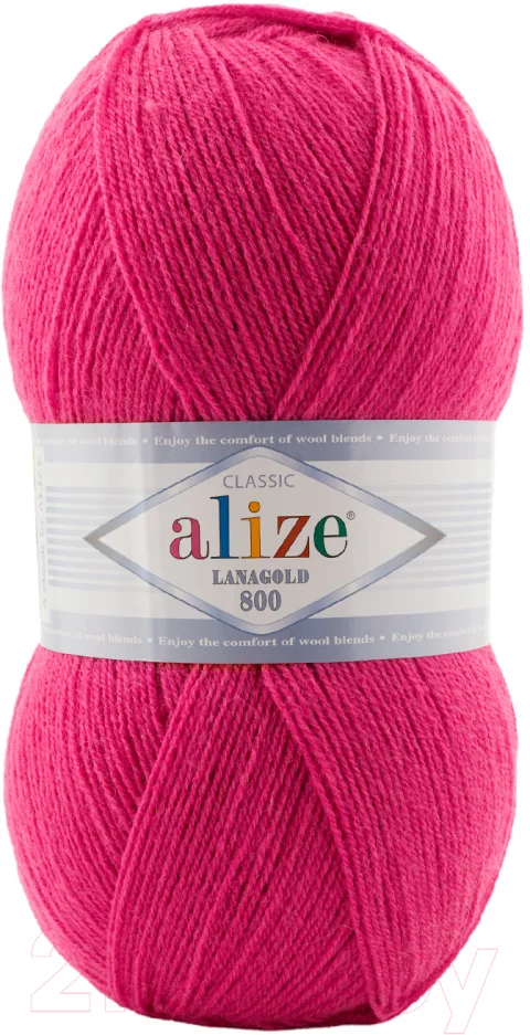 Пряжа для вязания Alize Lanagold 800 49% шерсть, 51% акрил / 798 (800м, малиновый)