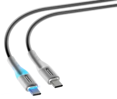 Зарядный кабель Atomic Ledit USB-C-USB-C PD 60W LED / 30.370 (1.2м, черный) — фото 2