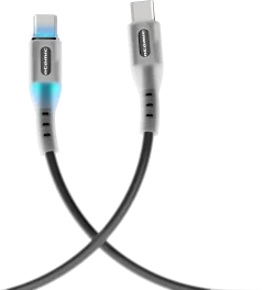 Зарядный кабель Atomic Ledit USB-C-USB-C PD 60W LED / 30.370 (1.2м, черный) — фото 3