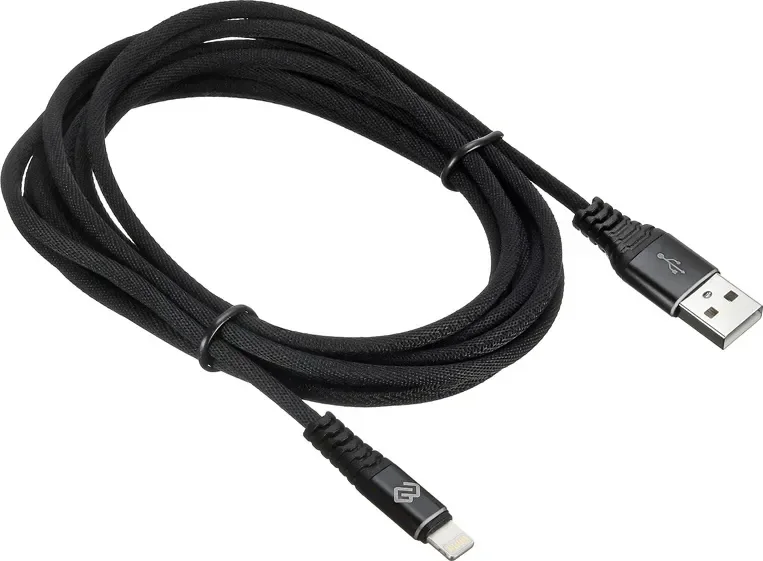 Кабель Digma LIGHT-3M-BRAIDED-BLK (3м, черный)