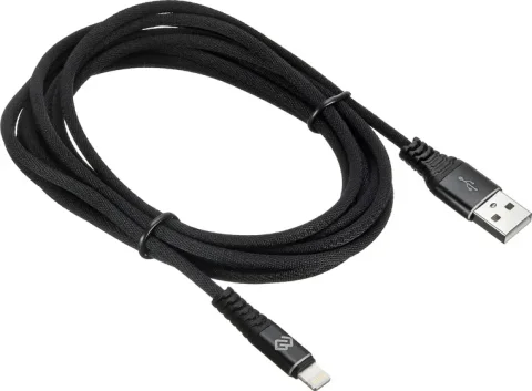 Кабель Digma LIGHT-3M-BRAIDED-BLK (3м, черный)