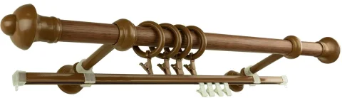 Карниз для штор Lm Decor МП, двухрядный (дуб рустик, 2.0м)