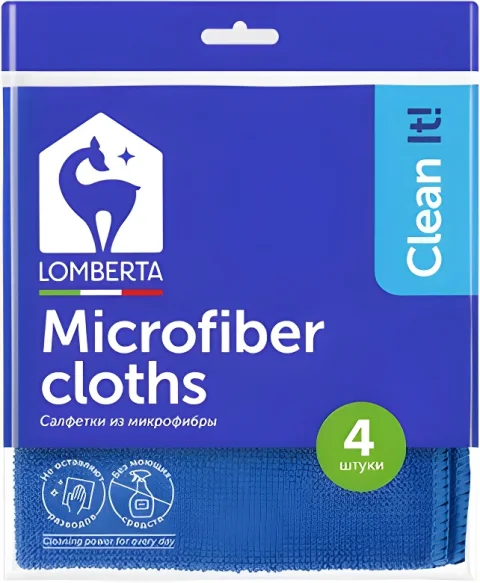Набор салфеток хозяйственных Lomberta из микрофибры (4шт)