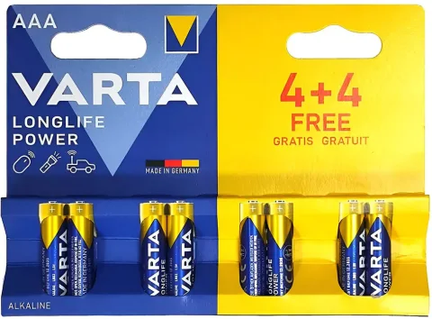 Комплект батареек Varta Longlife Power 4903 AAA BL4+4 (8шт)