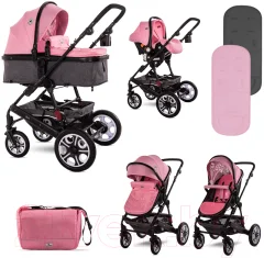 Детская универсальная коляска Lorelli Lora 3 в 1 Candy Pink / 10021282189 — фото 2